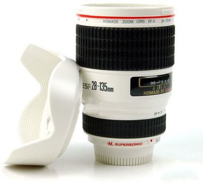 

GeekGoodies Camera Lens Like Coffee Plastic, Stainless Steel Mug(435 ml), White