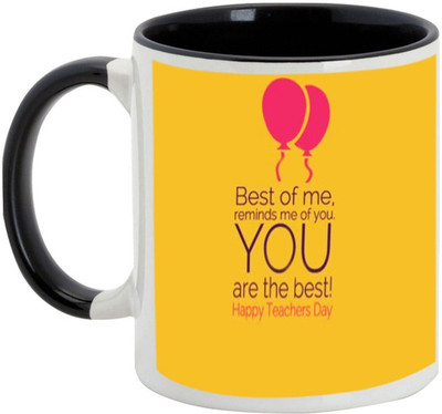 

AllUPrints All The Best On Teacher's Day Ceramic Mug(325 ml), Black
