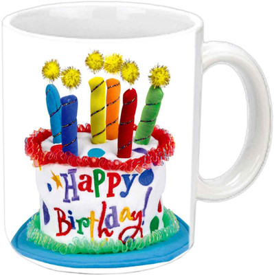 

Raj Laxmi blasting candles white Ceramic Mug(350 ml)