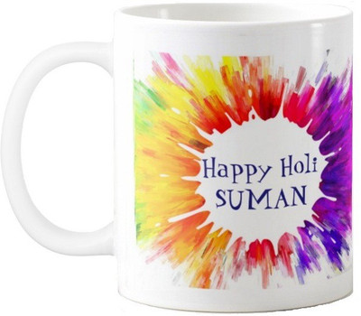 

Exoctic Silver Happy Holi Suman Series002 Ceramic Mug(330 ml), Multicolor
