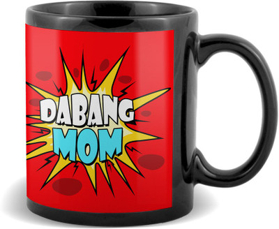 

SKY TRENDS Dabang MOM Black coffee Ceramic Mug(320 ml)