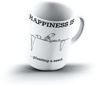 

Ucard Happiness Is2411 Bone China, Ceramic, Porcelain Mug(325 ml), Multicolor