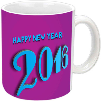 

Raj Laxmi purple white new eve cup Ceramic Mug(350 ml)