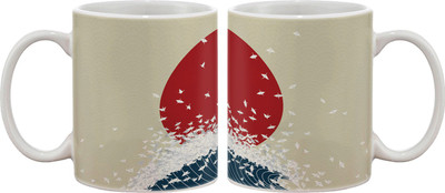

Artifa Wave Of Birds Porcelain, Ceramic Mug(350 ml), Multicolor