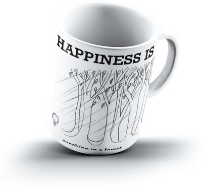 

Ucard Happiness Is1455 Bone China, Ceramic, Porcelain Mug(325 ml)