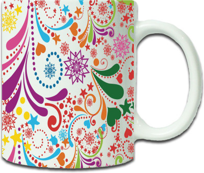 

Maison N Mode Colour Design Pattern Coffee Ceramic Mug(330 ml), Multicolor