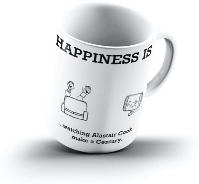

Ucard Happiness Is1685 Bone China, Ceramic, Porcelain Mug(325 ml), Multicolor