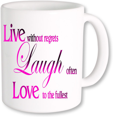 

PhotogiftsIndia Live Laugh Love Gradient Color Ceramic Mug(325 ml), Multicolor