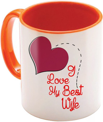 

SKY TRENDS Wonderful & Best Valentine Orange Gift For GirlFriend,Boyfriend,Husband,Wife,Friend Design Cod 095 Ceramic Mug(325 ml)