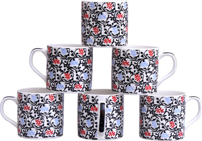 

Pearl Branch-6 Cups Set Bone China(Multicolor, Pack of 6)