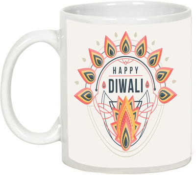 

AllUPrints Gifts For Deepawali - Prosperous Happy Diwali Design 2 Ceramic Mug(325 ml), White