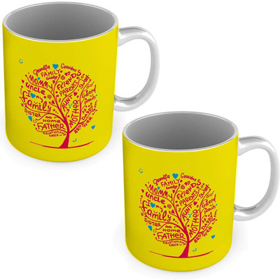 

Home India Relationship Tree Printed Yellow Coffees Pair 573 Ceramic Mug(300 ml, Pack of 2)