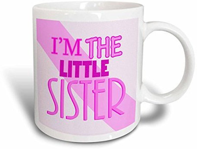 

3dRose I'm The Little Sister Pink Ceramic, 15 oz, White Ceramic Mug(60 ml)