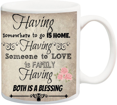 

ME&YOU Gift for Husband/Wife/Boyfriend/Girlfriend for Valentine's Day;Having Someone To Love Is Family Ceramic Mug(325 ml), Multicolor