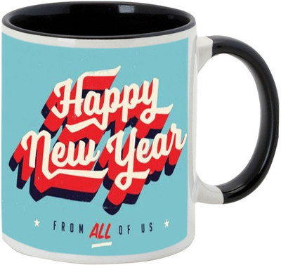 

AllUPrints Happy New Year From All Of Us Black Ceramic Mug(325 ml)