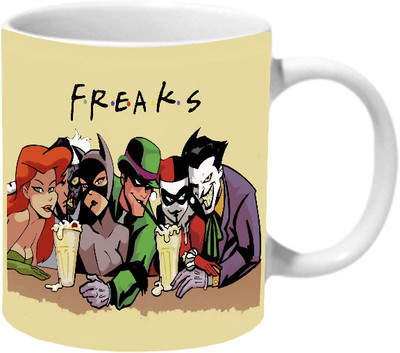 

Mooch Wale Freaks Friends Ceramic Mug(325 ml), Multicolor