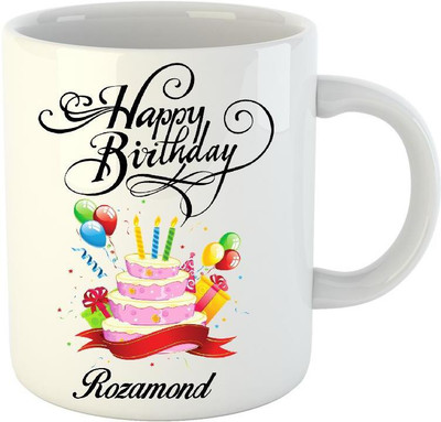 

Huppme Happy Birthday Rozamond White (350 ml) Ceramic Mug(350 ml)