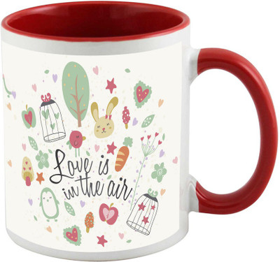 

AllUPrints Love Is In The Air Red Ceramic Mug(325 ml)