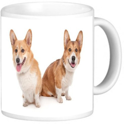 

Rikki Knight LLC Knight Ceramic Coffee, Pembroke Welsh Corgi Dog Design Ceramic Mug(60 ml), Multicolor
