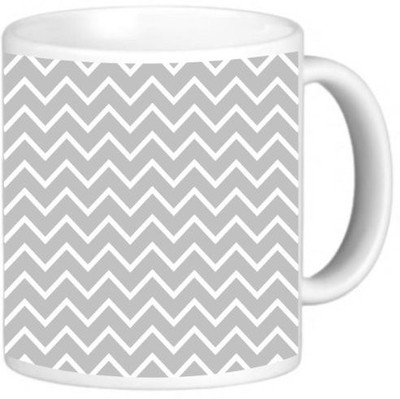 

Rikki Knight LLC Knight Photo Quality Ceramic Coffee, 11 oz, Grey Zig Zag Stripes Ceramic Mug(60 ml)