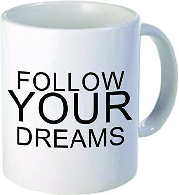 

Rikki Knight Knight Follow Your Dreams Funny Ceramic Coffee Cup, -Ounce Ceramic Mug(60 ml), Multicolor
