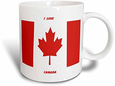 

3dRose mug_51520_1 I Love Canada Ceramic, 11-Ounce Ceramic Mug(60 ml), Multicolor