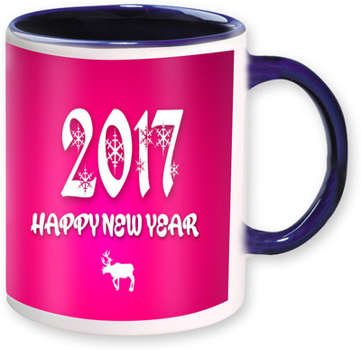 

Heyworlds new year 2017 gifts Ceramic Mug(325 ml), Blue