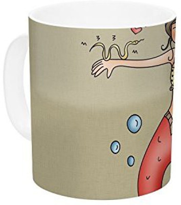 

Kess InHouse InHouse Carina Povarchik Mermaids Lovely Ceramic Coffee, 11 oz, Multicolor Ceramic Mug(60 ml)