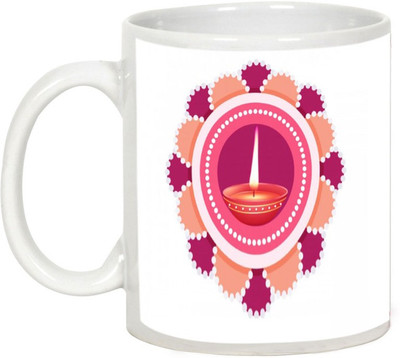 

AllUPrints Gifts For Diwali - Enjoy The Supreme Diwali Ceramic Mug(325 ml), White