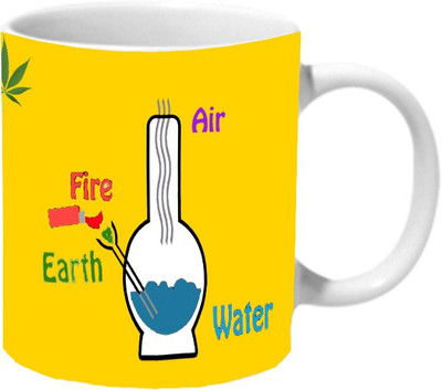 

Mooch Wale Four Elements That Matters Ceramic Mug(325 ml), Multicolor