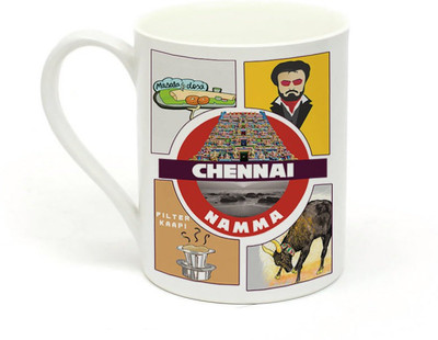

Sowing Happiness Namma Chennai Ceramic Mug(350 ml), White
