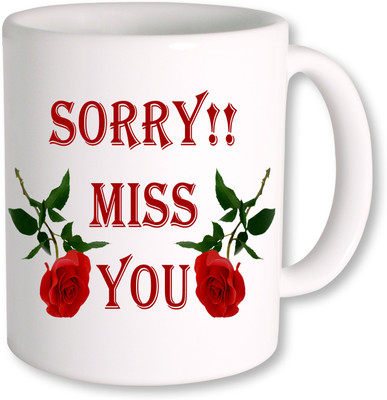 

PhotogiftsIndia Sorry Miss You Ceramic Mug(325 ml), Multicolor