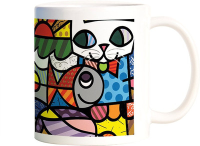 

Rangeele Inkers Pop Art Vector Ceramic Mug(300 ml), Multicolor
