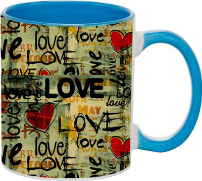 

SKY TRENDS Beautiful Special and Best Happy Valentine Gifts for Boyfriend Girlfriend Fiance Wife Husband Friends Birthday Anniversary068 Ceramic Mug(325 ml), Blue