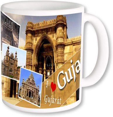 

PhotogiftsIndia I Love Gujarat With Collarge Ceramic Mug(325 ml)
