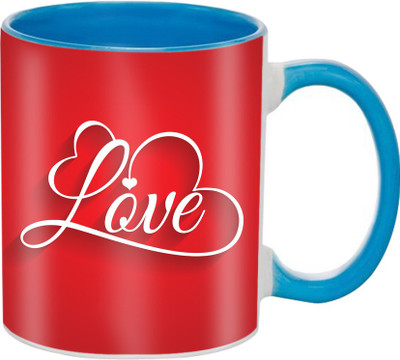 

SKY TRENDS Great Romantic Love Best Gifts For Valentine Day For Girlfriend Boyfriend Fiance Wife Husband, Anniversary,Christmas, Design 088 Ceramic Mug(325 ml), Blue
