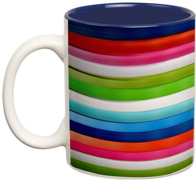 

Prithish Abstract Design 44 Double Color Ceramic Mug(330 ml), Multicolor