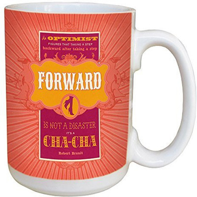 

Tree-Free Greetings Greetings 46171 Angi and Silas Cha Cha Optimist Ceramic with Full-Sized Handle, 15-Ounce Ceramic Mug(60 ml), Multicolor