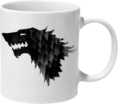 Mooch Wale Game Of Thrones House Stark Geometric Logo Ceramic Coffee Mug(325 ml)