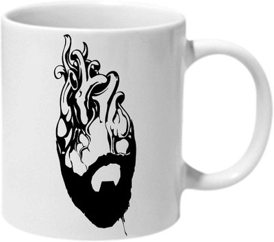 Mooch Wale Beard Heart Ceramic Mug(325 ml), Multicolor