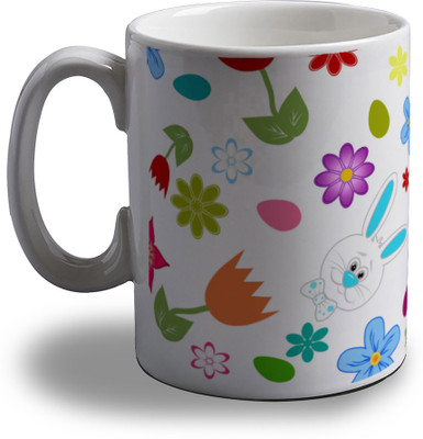 

Artifa Bunny And Flowers Porcelain, Ceramic Mug(350 ml), Multicolor