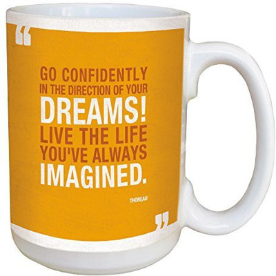 

Tree-Free Greetings Greetings 45676 Inspiring Quote Go Confidently Ceramic with Full-Sized Handle, 15-Ounce Ceramic Mug(60 ml), Multicolor