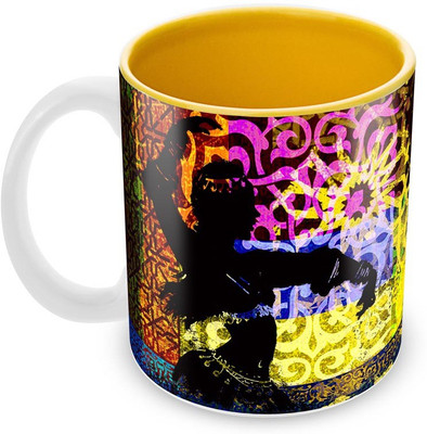 

Tuelip Beautiful Arabic Belly Dance Printed Inner Yellow For Tea And Coffee Ceramic Mug(350 ml), Multicolor