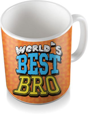 

SKY TRENDS World's Best Bro For Orange Color And Shde Design Gifts Happy Rakshabandhan Coffee Ceramic Mug(320 ml), White