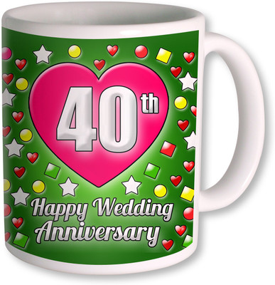 

PhotogiftsIndia Gifts For 40th Wedding Anniversary Coffee Ceramic Mug(350 ml), White