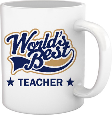

Tied Ribbons World's Best Teacher printed Ceramic Mug(300 ml), White