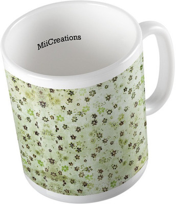 

MiiCreations Printed Small Flower Pattern Ceramic Mug(325 ml), Multicolor