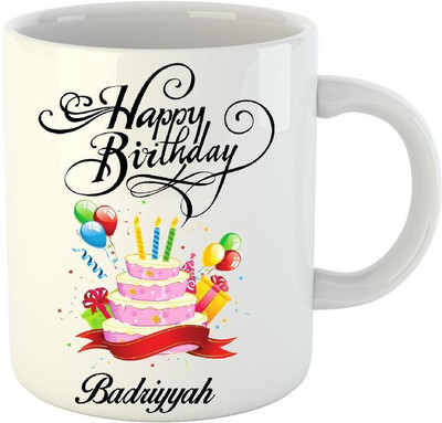

HuppmeGift Happy Birthday Badriyyah White (350 ml) Ceramic Mug(350 ml)
