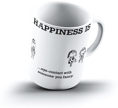 

Ucard Happiness Is2148 Bone China, Ceramic, Porcelain Mug(325 ml), Multicolor