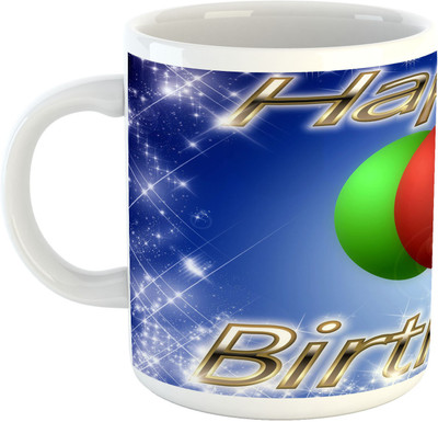 

Deeher Gifts Happy Birthday design 9 Ceramic Mug(330 ml), Multicolor